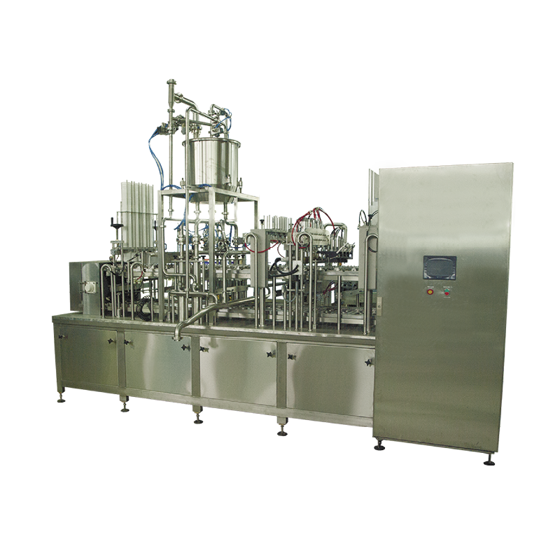 Four-lane linear cup filling and sealing machine